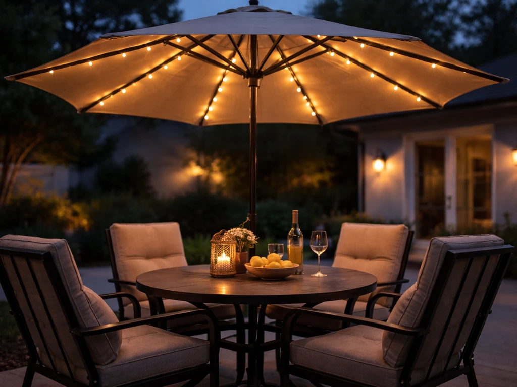 best patio umbrella with solar lights